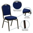 thumbnail image 4 of Flash Furniture HERCULES Series Crown Back Stacking Banquet Chair in Navy Blue Patterned Fabric - Gold Vein Frame, 4 of 14