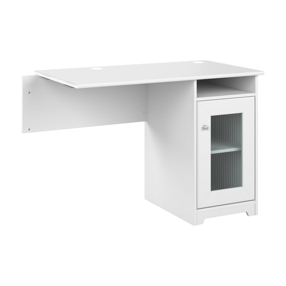 Cabot Desk Return with Storage in White - Engineered Wood