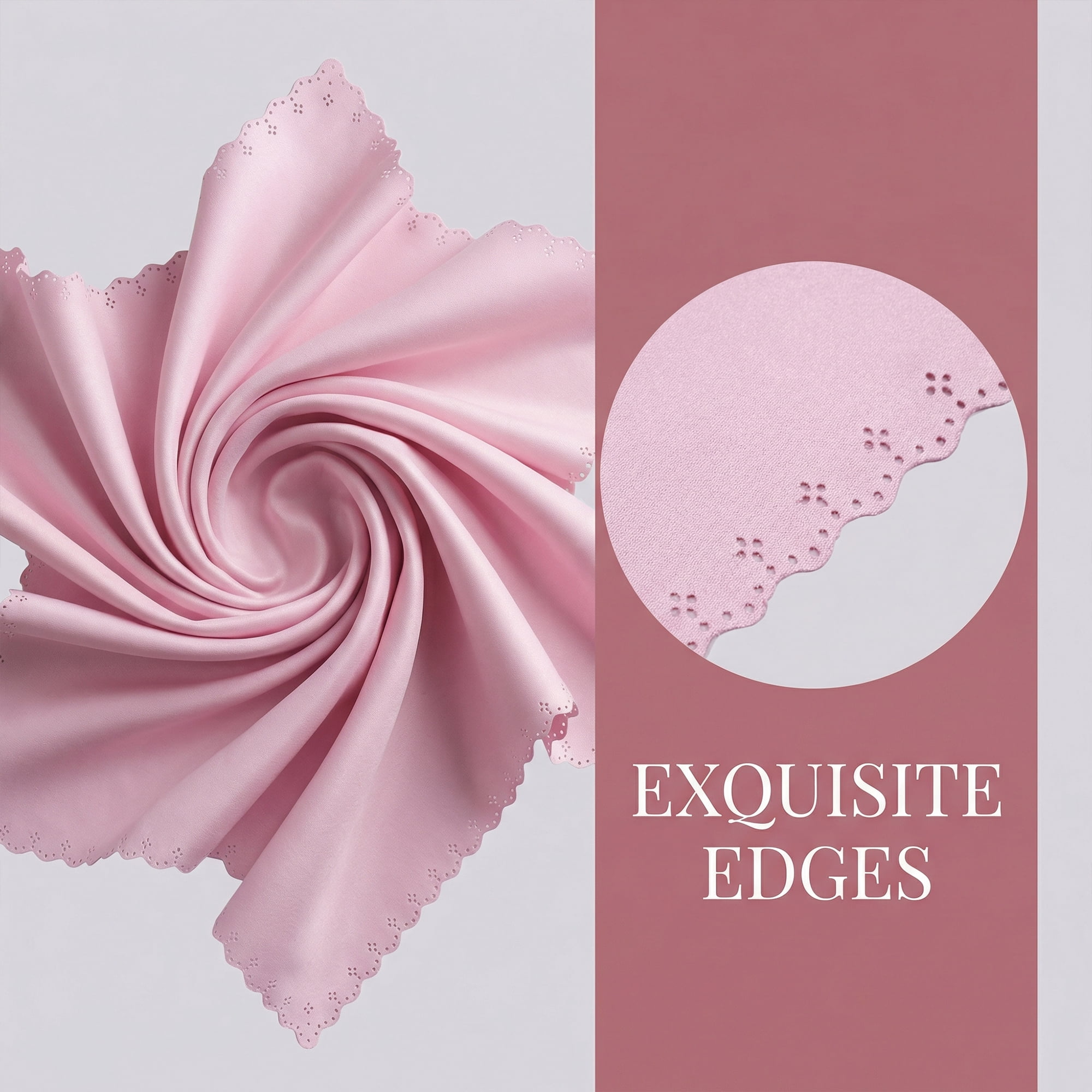 Unique Bargains 12Pcs Satin Washable Cloth Napkins Pink 17x17inch