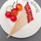 thumbnail image 4 of EeaseMX 100 palillos desechables con forma de doble cuenta, creativos, para frutas, comida, cócteles, bebidas, prácticos tenedores de bambú para fiestas y el hogar (rojos), 4 of 7
