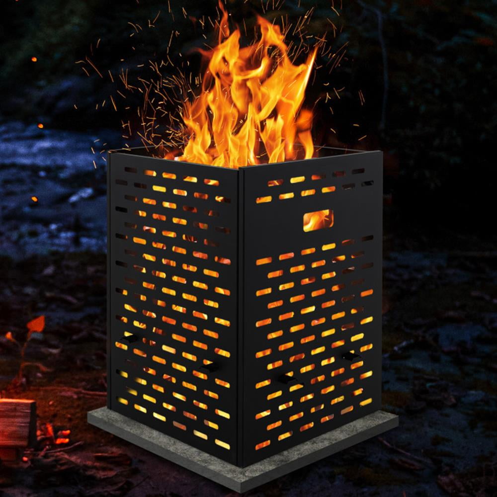 Resenkos Fire Pit, Outdoor Smokeless Fire Pit,30 Inches Ultra Thick Burn Barrel with Venting Patterns and 4 Cross Braces