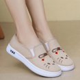 thumbnail image 4 of Willtoo Women Cute Cat Embroidery Slip On Canvas Shoes Lightweight Platform Casual Loafers Breathable Comfort Non Slip Walking Flat Shoes, 4 of 6