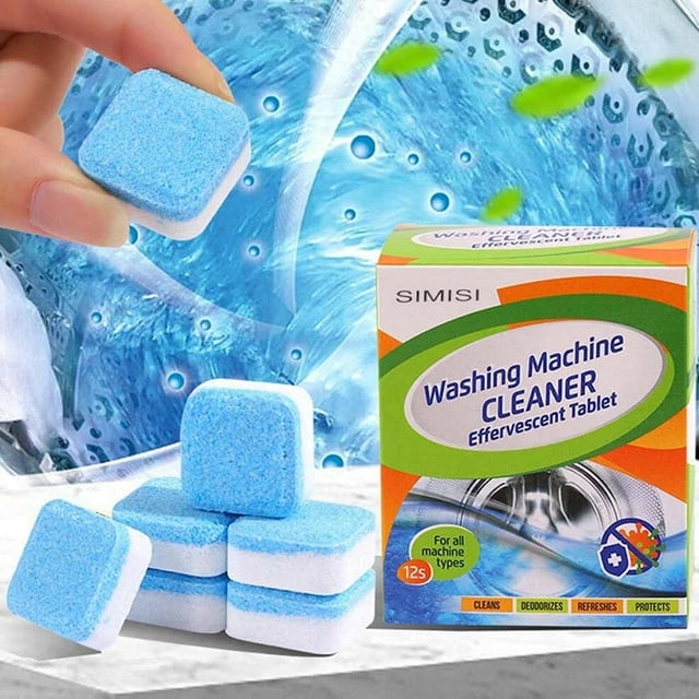 JilgTeok 2 Pcs Washing Machine Cleaner Trough Cleaning Tablets Cleaning Fragrances Odor Removal Clean Inside Drum and Laundry Tub Home Deep Cleaning Gadgets 12pcs/box Clearance