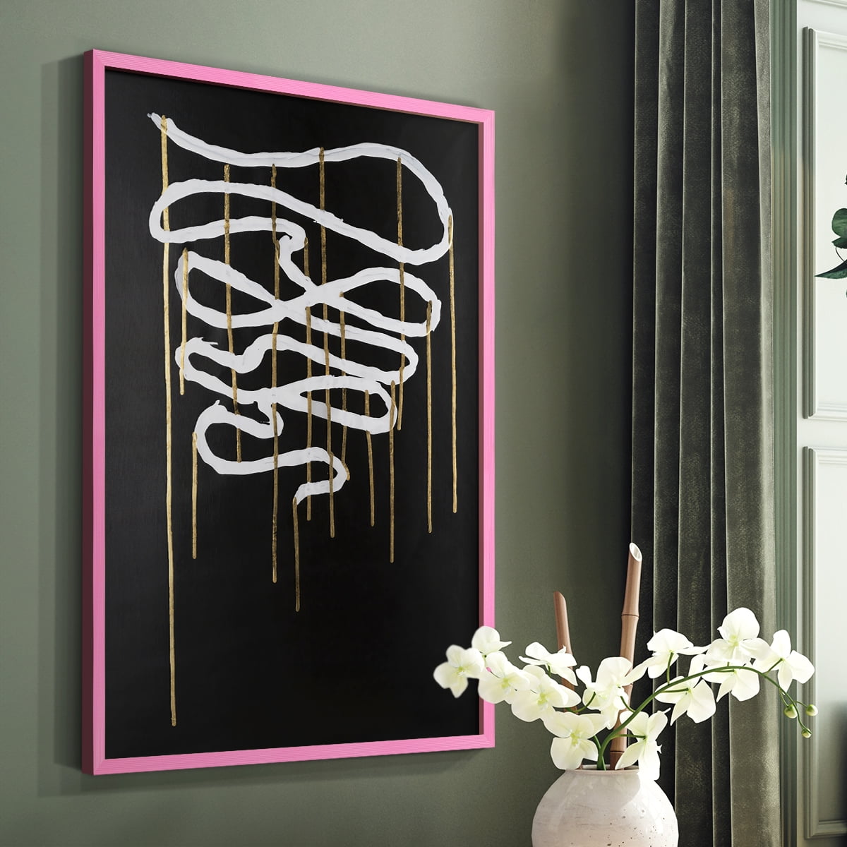 Weeping Ribbon II Framed Print in Pink Solid Wood 8 x 10 Framed Print