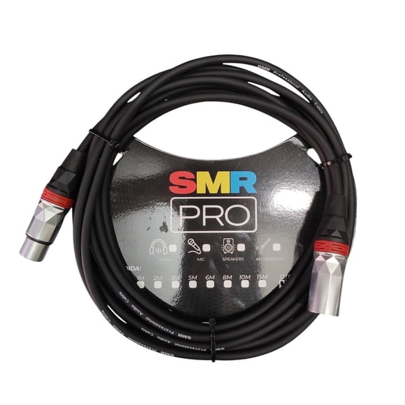 Cable Canon XLR 3 Pines SMR PRO 1 M Hembra a Macho Metalico Audio Profesional