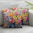 thumbnail image 3 of Throw Pillow Cover and Cushion Pillow Case Square Flower and Leaves Pillowcase for Spring Party Bed Sofa Home Car Bedroom Outdoor, 3 of 5