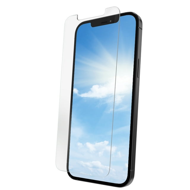 onn. Corning Glass Screen Protector for iPhone 12 Pro Max, Made with Durable Glass by Corning®, with Advanced Easy Application Tray