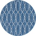 thumbnail image 1 of Unique Loom Outdoor Trellis Moroccan Rug 4' x 4' Round Navy Blue/Ivory, 1 of 1