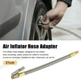thumbnail image 2 of Unique Bargains Stainless Steel 10cm Air Chuck Inflator Compressor Pump Extension Hose for Car Motorbike Quick Connect, 2 of 7