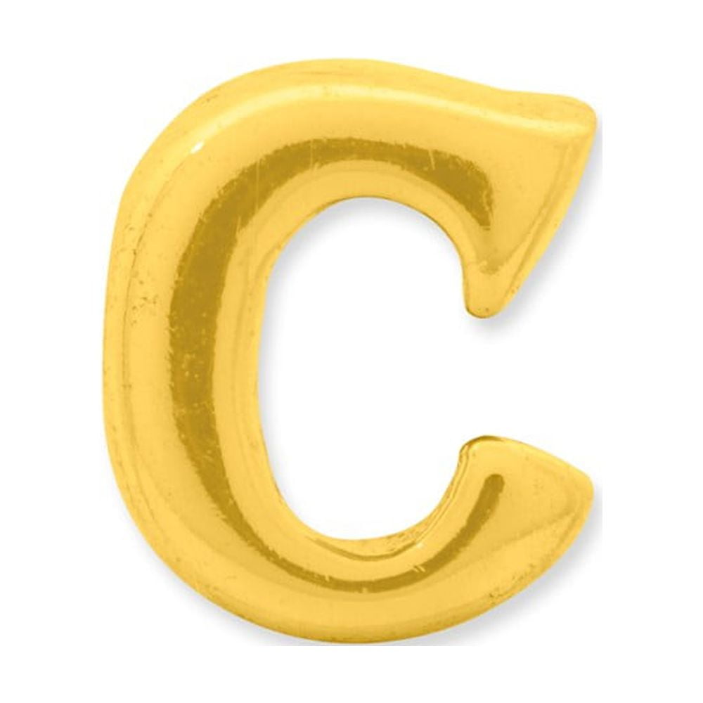 925 Sterling Silver Gold-plated Reflections Letter C Bead; for Adults and Teens; for Women and Men