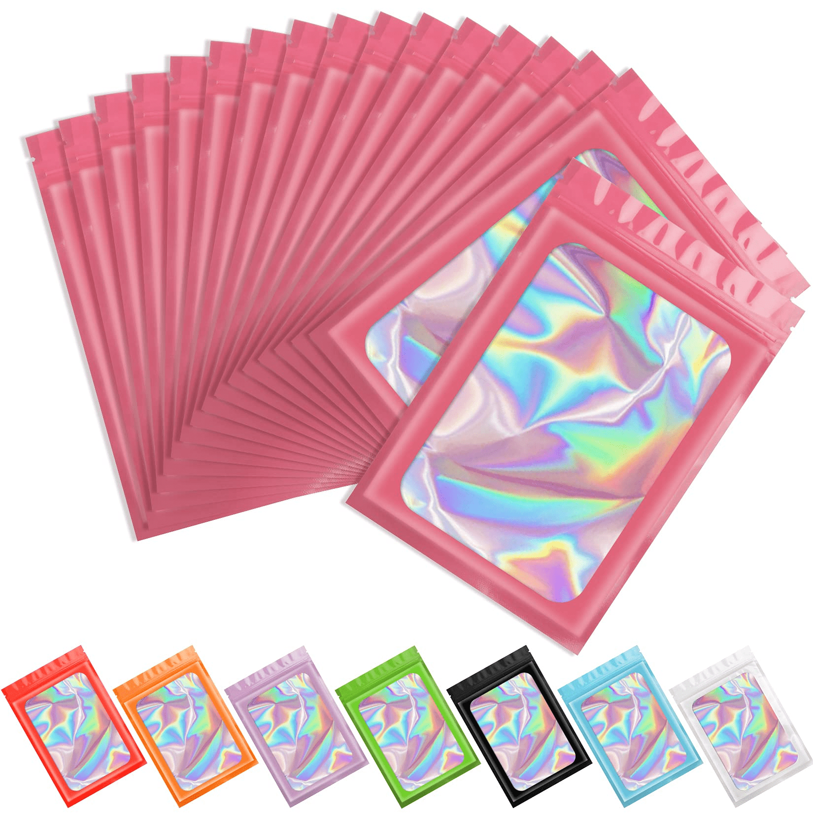 20pcs/set Holographic Rainbow Laser Double-Sided Small Mylar Foil Bags Cheap US 