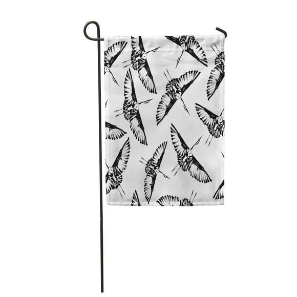 POGLIP Watercolor Pattern Flying Bird Crane Shadoof Hern Heron Wader Garden Flag Decorative Flag House Banner 28x40 inch