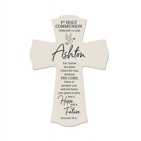 LifeSong Milestones 8x11.25in Black Wall Cross_Ashton 1st Holy Communion