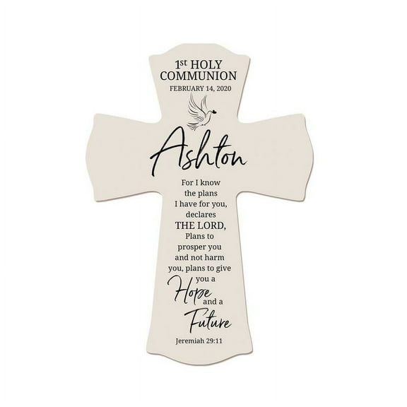 LifeSong Milestones 8x11.25in Black Wall Cross_Ashton 1st Holy Communion