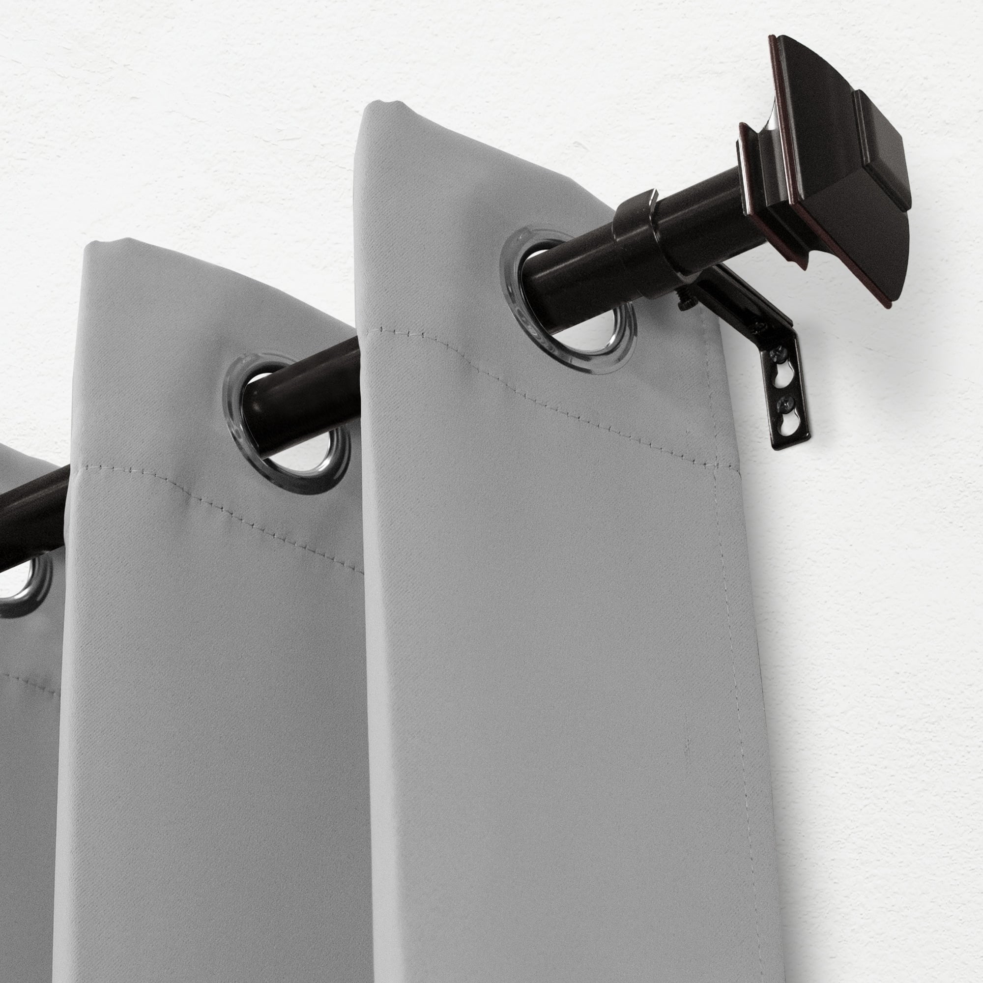 1" dia. Drapery Single Curtain Rod Set with Square Finials _Oil Rubbed Bronze 36"-72" - Oil Rubbed Bronze