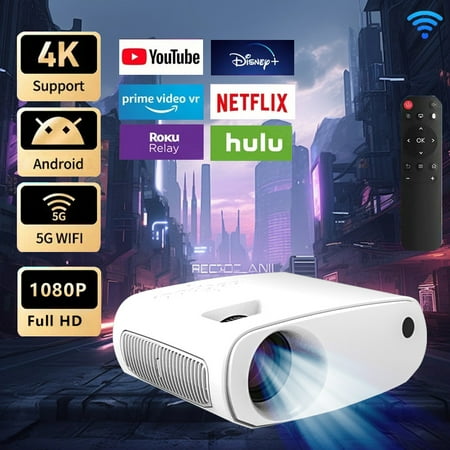 Mini Projector YESBAND X26 Full HD 1080P Video Projector Portable Outdoor Projector with Tripod Kids Gift Home Theater Movie Phone Projector Compatible with Android/iOS/Windows/TV Stick/HDMI/USB