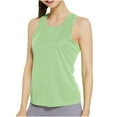 thumbnail image 2 of Tank Tops for Women under $5 Sleeveless Back Drawstring Solid Color Loose Sports Breathable Top Green S, 2 of 4