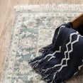 thumbnail image 5 of 2' X 8' Beige And Grey Oriental Hand Loomed Stain Resistant Runner Rug With Fringe, 5 of 5