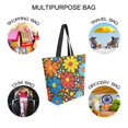 thumbnail image 7 of FORMRS Womens Canvas Tote Bag with Zipper Inner Pocket Shoulder Handbag, Cartoon Flowers, 7 of 7