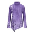thumbnail image 5 of DPTALR Women Temperament Solid Color Long Sleeved Round Neck Irregular Long Sleeved T-shirt, 5 of 5