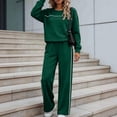 thumbnail image 4 of YUGYXL Women's 2 Piece Outfit Solid Color Lightweight Long Sleeve Tee Top and Wide Leg Pants Sets Casual Sweatsuit Tracksuit, 4 of 8