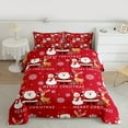 thumbnail image 2 of jejeloiu Kawaii Christmas Reindeer Bedding Comforter Set,Cartoon Santa Claus Snowman Twin Comforter Sets,Happy New Year Bedding Set For Girls Teens,Luxury Bedroom Decor Reversible,2 Pieces, 2 of 8