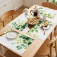 thumbnail image 5 of Summer Green Leaves Placemats Set of 4 Simple Eucalyptus Branch Plants Place Mats Indoor Wipeable Table Mats Washable Cloth Dining Table Placemats for Kitchen Holiday Party Home Decor 13x19 Inch, 5 of 9