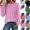 Pink, variant on MexChoioe Womens Long Sleeve Tops Basic Tees Summer Outfits Early Fall Fashion Tunic Dressy Casual Blouses Trendy Sweatshirt for Women