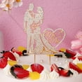 thumbnail image 1 of WHAMVOX Topper Dorado Para Pastel De Boda Con Pareja Romántica Y Rinestones, 1 of 7
