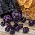 thumbnail image 4 of GFDYREE 15 Pcs Complete Polyhedral Dice Set D3-D100 Game Dice with a Leather Drawstring Storage Bag for Role Playing Table Games(Black & Purple), 4 of 7