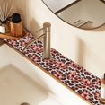 thumbnail image 2 of Yayeee Faucet Mat for Kitchen Sink 30" Diatomite Long Splash Guard Pad, Orange Floral Leopard Pattern, 2 Pack, 2 of 7