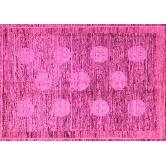 Ahgly Company Indoor Rectangle Oriental Pink Modern Area Rugs, 4' x 6'