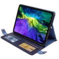 thumbnail image 4 of for iPad Pro 11" 2024 M4 5th Geneartion A2836/A2837/A3006 PU Leather Case, with Pencil Holder, Money Pocket, Shoulder/Hand Strap, Card Slots Kickstand Flip Cover, Full Body Protection, Blue, 4 of 8
