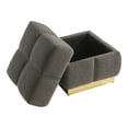 thumbnail image 5 of Furniture of America Vena Modern 18" Boucle Fabric Square Storage Stool, Charcoal, 5 of 13