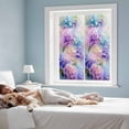 thumbnail image 3 of Pink Purple Floral Window Privacy Film, Spring Hydrangea Flower Fantasy Botanical Static Cling UV Sun Blocking Heat Control Window Tint Day and Night, Non-Adhesive One Way Privacy Cover 17.7''x39.3'', 3 of 7