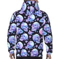 thumbnail image 7 of Naloa blue Skull flower Men's Casual Hooded Collar Drawstring Hoodies Pullover Sweatshirts Casual Long Sleeve Shirts-Medium, 7 of 7