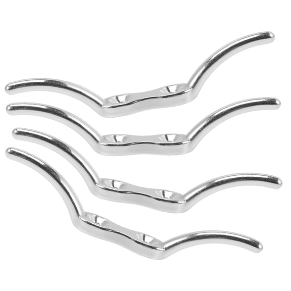 RENACLIPY 4Pcs Versatile Plated Silver Stainless Steel Boat Cleat Hardware Designed for Harsh Marine Environments