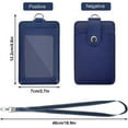thumbnail image 2 of Pu Leather Badge Holder, Id Card Holder With 3 Slots, Waterproof Bus Card Holder With Lanyard For Business Card Key Credit Card Id Bank Card Student C, 2 of 5