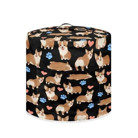 

NETILGEN Cute Cartoon Corgi Pressure Cooker Cover Oil-Proof Slow Cooker Dust Cover Round Rice Cooking Pot Protective Cover Decorations 6 Qt