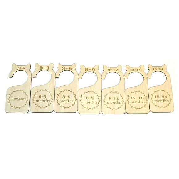 PENGXIANG 7pcs  Closet Size Divider Wooden  Closet Organizers Hanging Closet Dividers from  to 24 Months for Home Nursery  Clothes