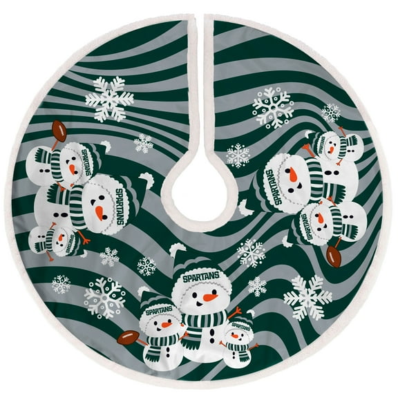 Michigan State Spartans Snowman Sherpa Christmas Tree Skirt