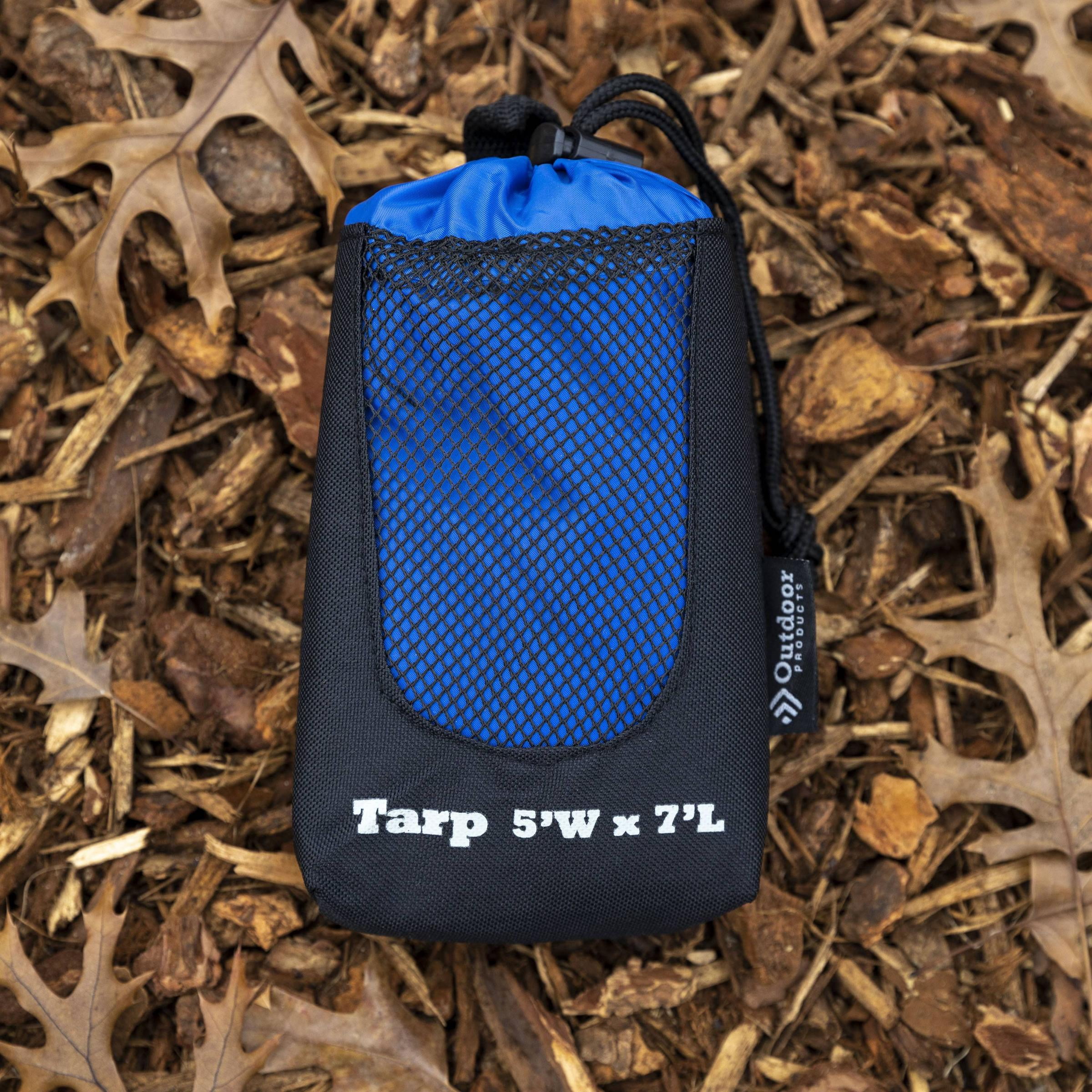 Outdoor Products All Purpose Backpackers Tarp 60in x 84in, Water-Resistant, Compact Storage Pouch