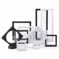 thumbnail image 4 of PE Film Jewelry Storage Box 3D Packaging Case Gemstone Free Stand Floating Frame Membrane Ring Earrings Necklace Display Holder white-4.5cm, 4 of 6