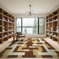 thumbnail image 2 of ODIKA 9'x12' Washable Area Rug Non-Shedding, Easy Care Contemporary Abstract Rectangular Motifs Balanced Transitional for Master Suite, California King, Under Bed, 2 of 7