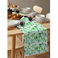 thumbnail image 6 of ERUNPONLY Green Leaves Table Runner - 48 Inch Long Summer Botanical Pastoral Plants Watercolor Cotton and Linen Blended Dress Scarves Farmhouse Table Runner for Kitchen Dining, Coffee Table, 13"x48", 6 of 8