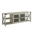 Woven Paths Farmhouse 2Door Metal X TV Stand for TVs up to 80", White