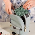 thumbnail image 5 of PU Leather Zipper Card Case Credit Card Holder Small Wallets Mint Green Leopard Print, 5 of 7
