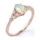 thumbnail image 4 of JeenMata Anillo de Compromiso de 1,10 Quilates con Ópalo Blanco de Corte Ovalado y Moissanita, Borde Milgrain, Catedral de 8 Puntas, Chapado en Oro Rosa de 18 K sobre Plata, 4 of 6