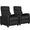 Black, variant on Alden Design Modern Adjustable Fabric Recliner with Footrest, Set of 2, Gray