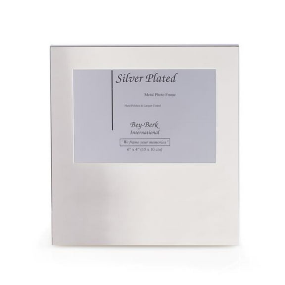 Bey-Berk International SF100-07 Silver Plated 4 x 6 in. Picture Frame with Easel Back - 8 x 0.75 x 8.5 in.